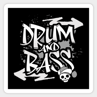 DRUM AND BASS  - Graffiti Skull (grey) Sticker